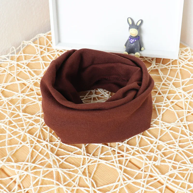 coffee scarf Новинка года, осенняя шапка для детей, уличная танцевальная шапка в стиле хип-хоп, зимние теплые шапки, шарф для мальчиков и девочек, однотонные детские шапки - Цвет: coffee scarf
