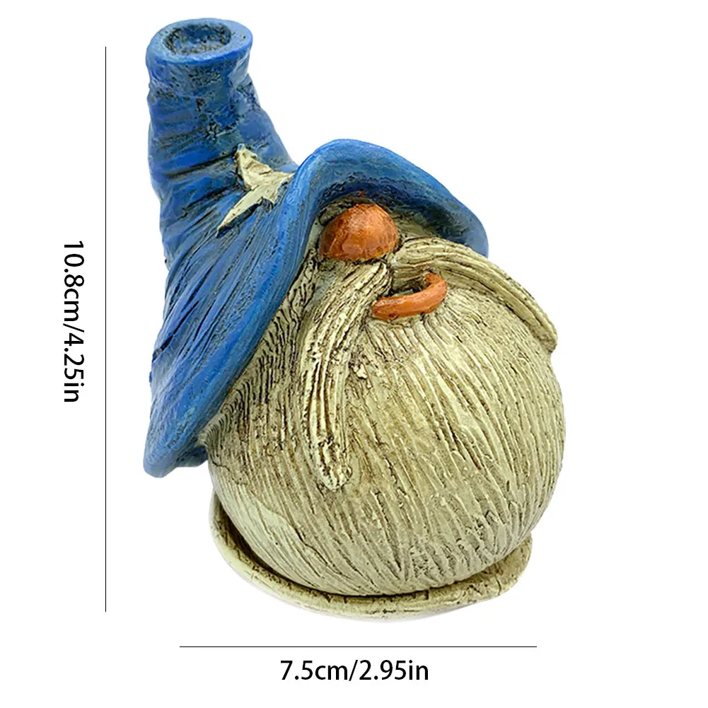 

Cartoons Gnome Statue Incense Burners Resin Backflow Incense Burner Mini Sandalwood Censer Home Office Decor Decoration Craft