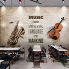 Пользовательские фото обои ретро ностальгическая музыкальная тема декоративная живопись 3D настенная роспись ресторан кафе фон настенная бумага Декор