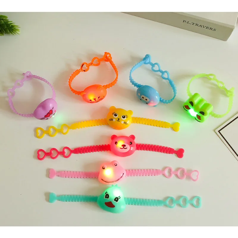 

50Pcs Cartoon LED Night Light Party Gift Watch Toy Kids Flashing Wrist Band Glow Luminous Baby Shower Cosplay Birthday Wedding