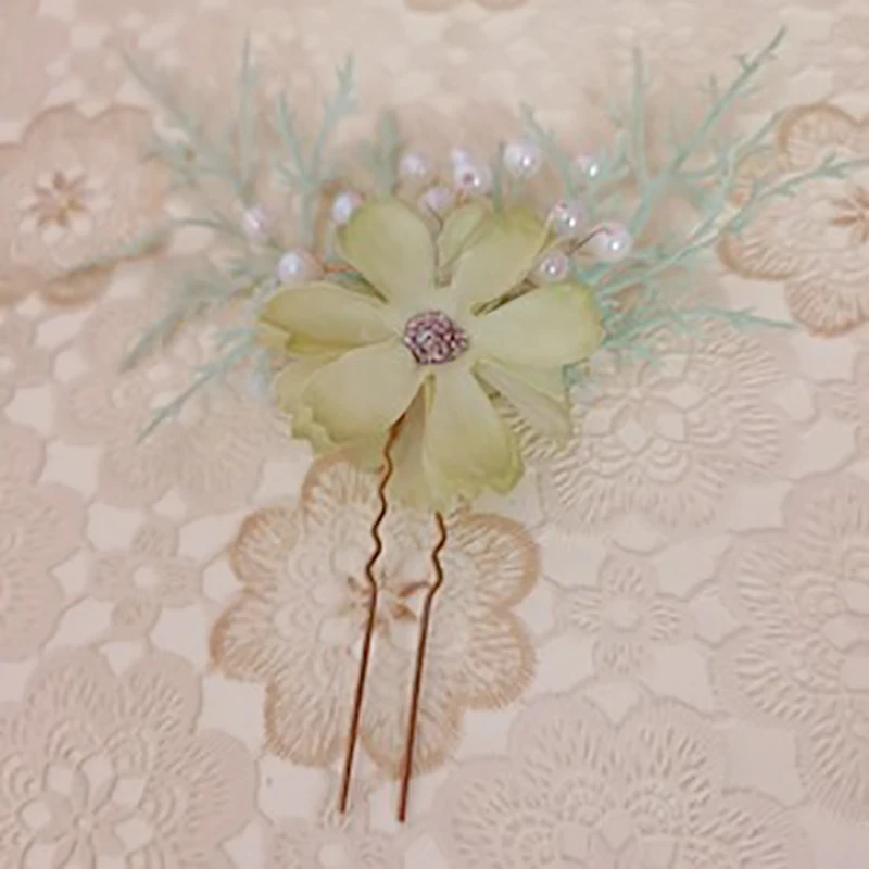 10 шт./лот Зажимы Ручной работы тонкие u-образные заколки для волос свадебной ткани