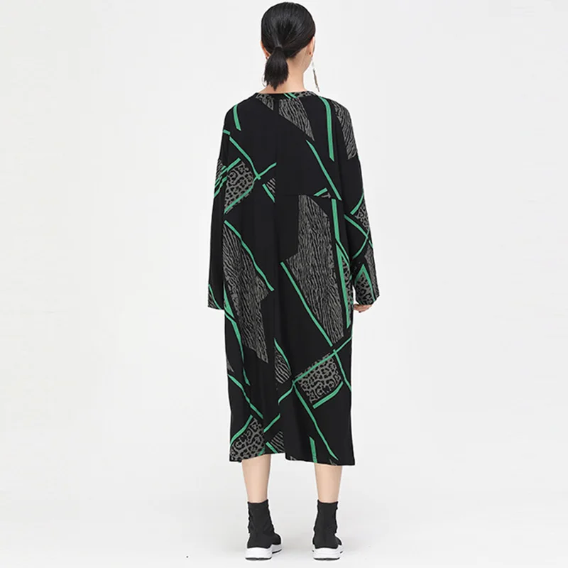 Женское винтажное платье XITAO уличное с геометрическим леопардовым принтом