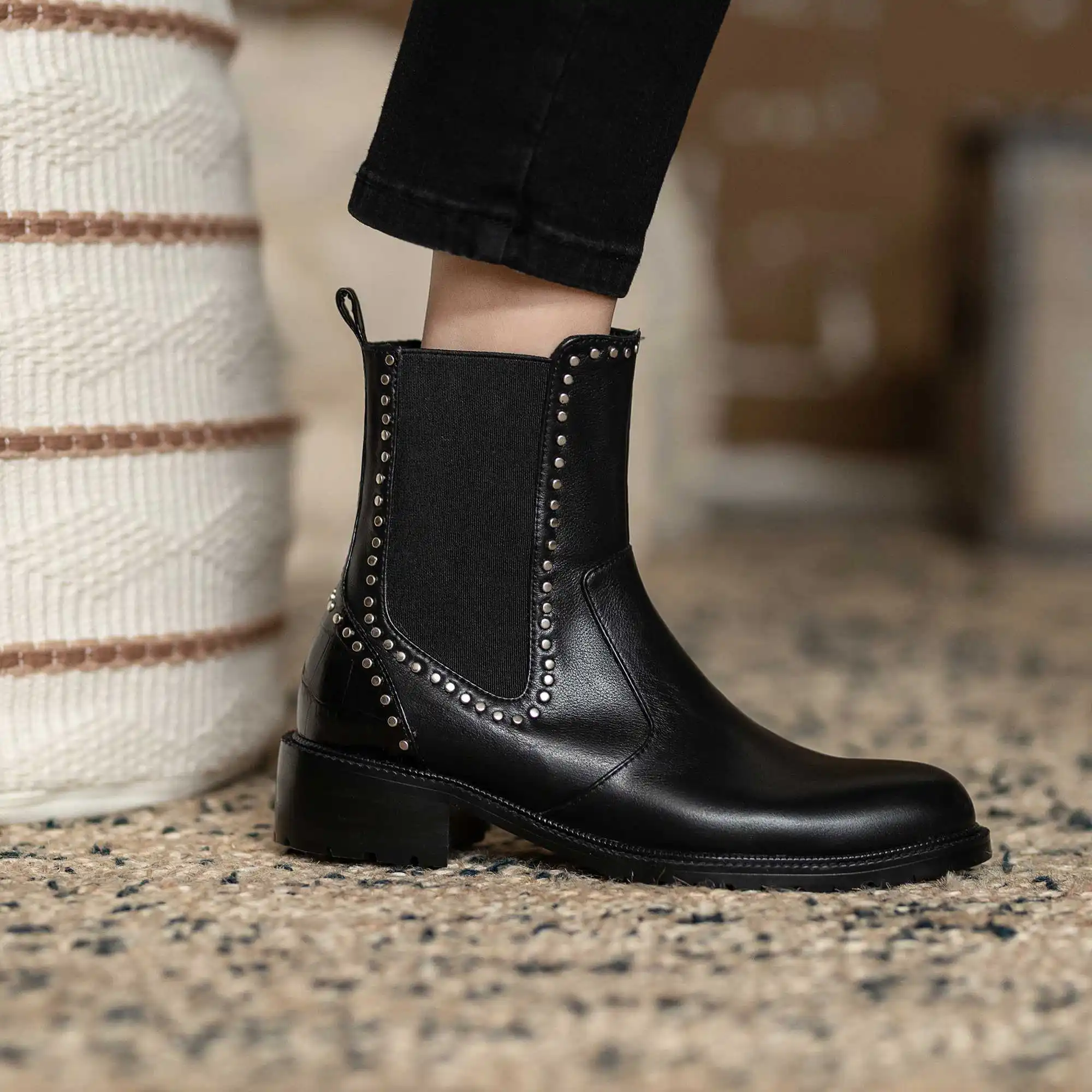 Botas mujer Новая зимняя обувь женские ботинки мартинсы натуральная кожа базовая
