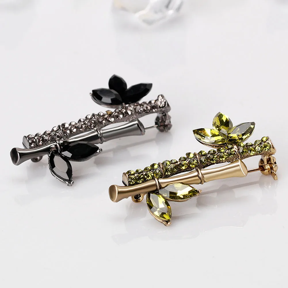 Европейские броши в виде бамбуковых листьев для женщин разноцветная брошь с