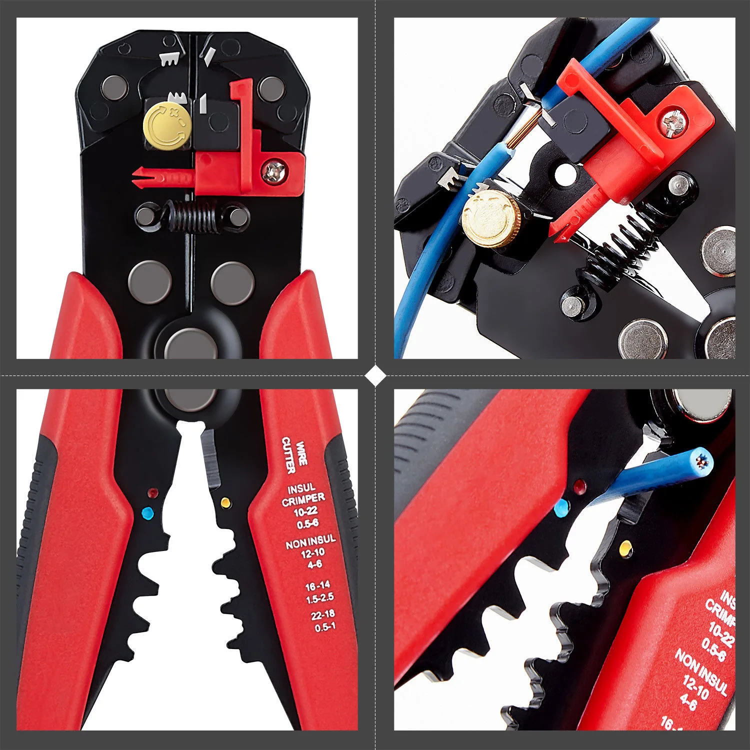 

Crimper Cable Cutter Automatic Wire Stripper Multifunctional Wire Stripping Tool Crimping Pliers Terminal 0.2-6.0mm2 Hand Tools
