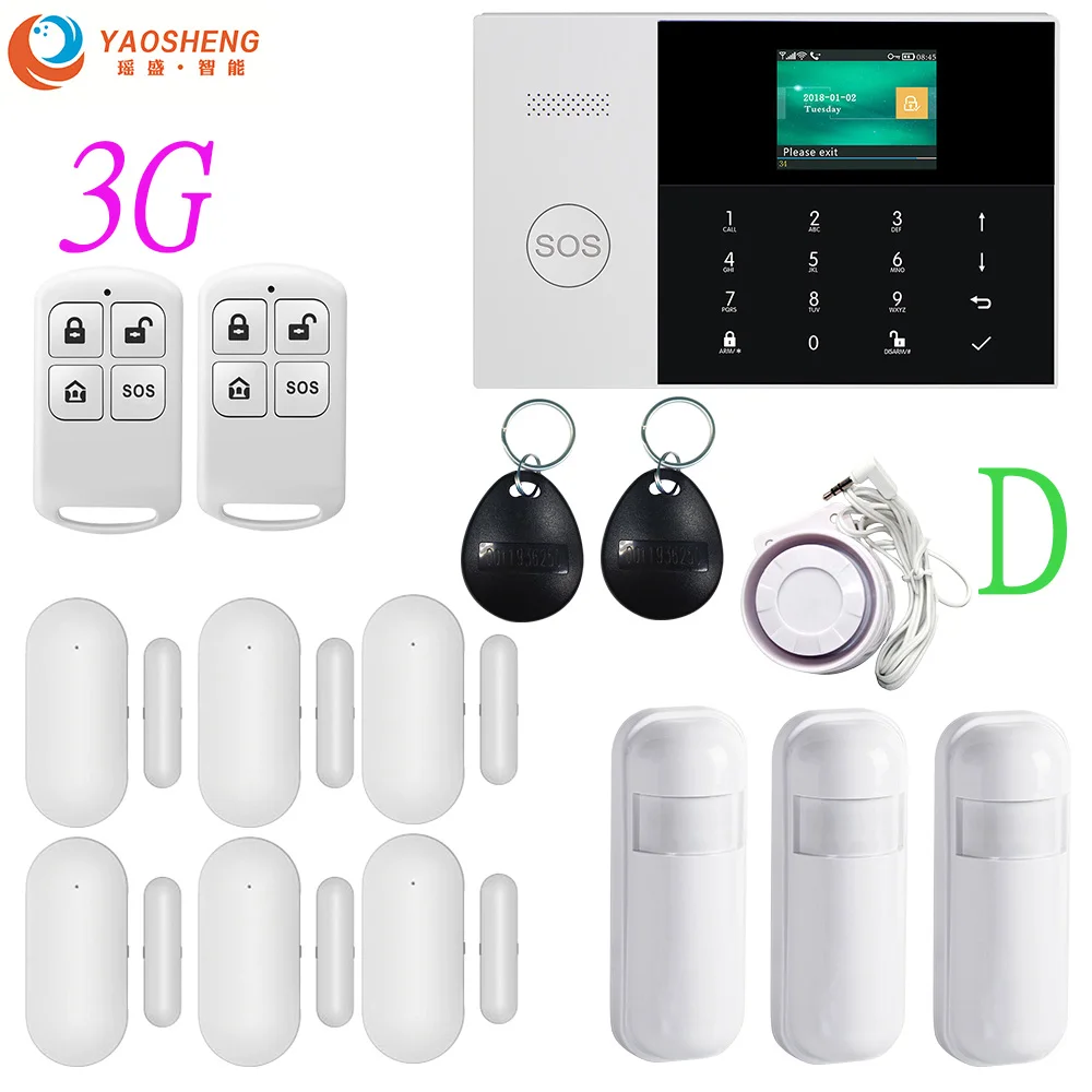 YS-023-PG-105-3G-D 3g Беспроводной Wi-Fi SIM GPRS SMS смарт-пульт дистанционного управления APP Top Home/Factory/House охранная сигнализация хост для IOS Android - Цвет: YS-023-PG-105-3G-D