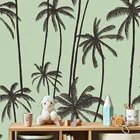 Фотообои на заказ с зелеными пальмами, бумаги для стен, домашний декор, мебель для спальни, Съемные 3d обои для гостиной, кровати, фрески, рулоны