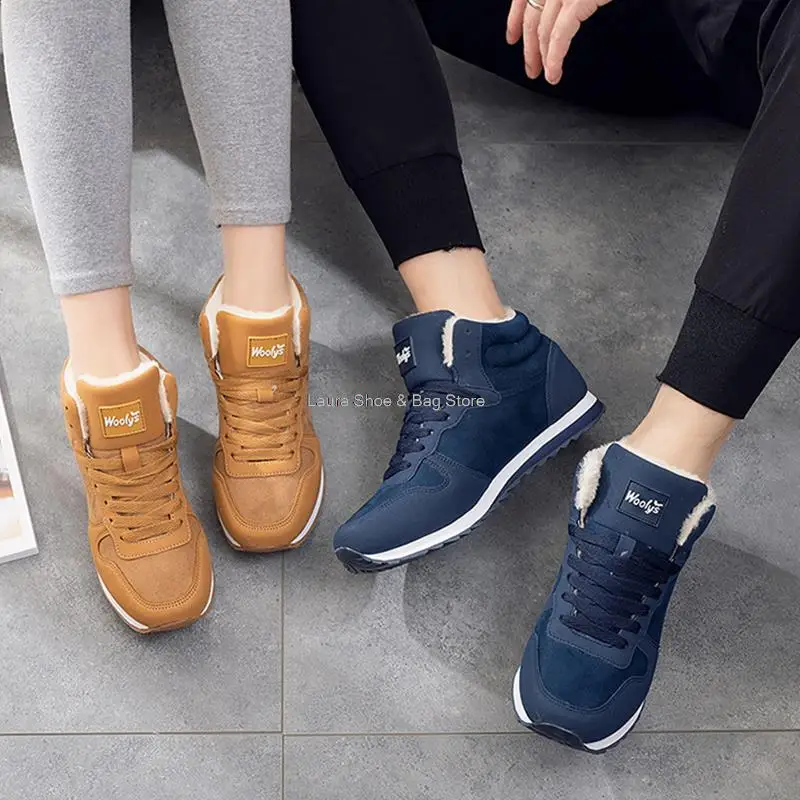 Зимние ботинки унисекс для мужчин и женщин теплые плюшевые зимние мужские