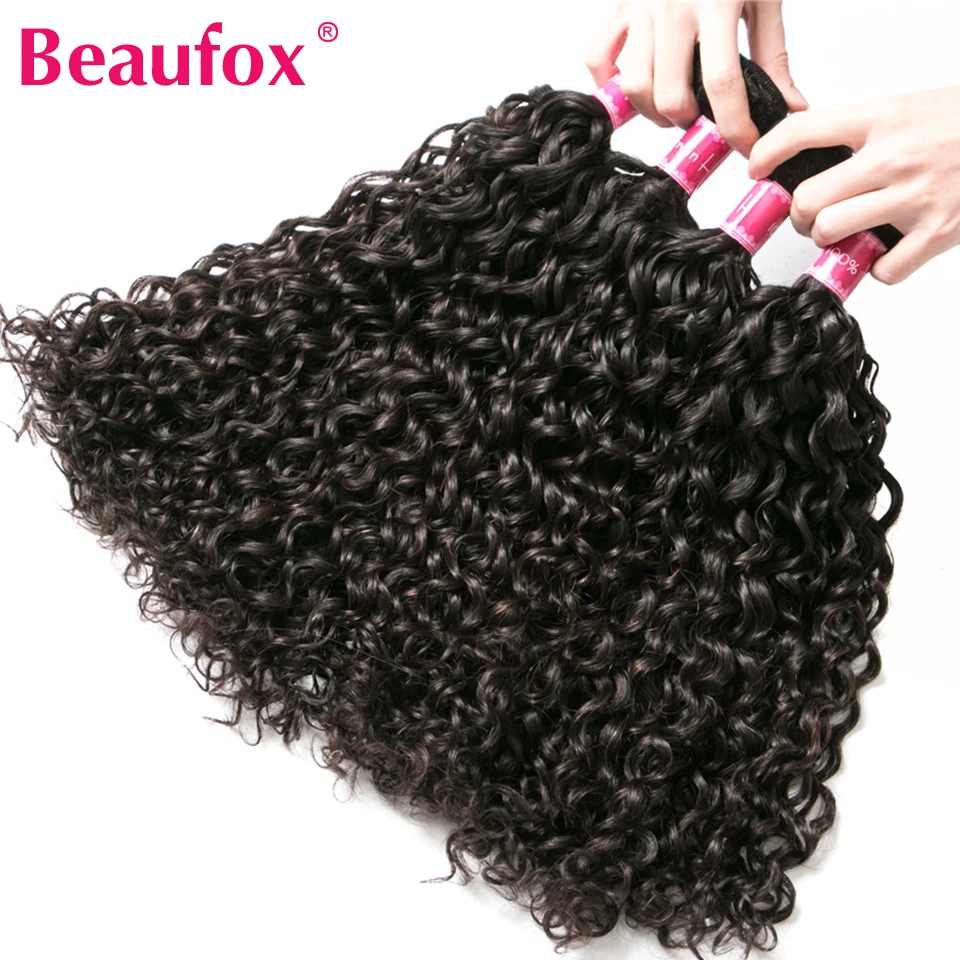 Волнистые пряди Beaufox с 360 фронтальным закрытием малайзийские человеческие волосы