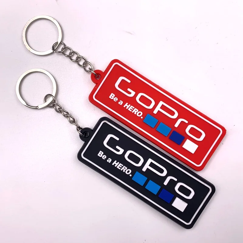 Двухсторонний Печатный автомобильный Стайлинг резиновый брелок для ключей GoPro |