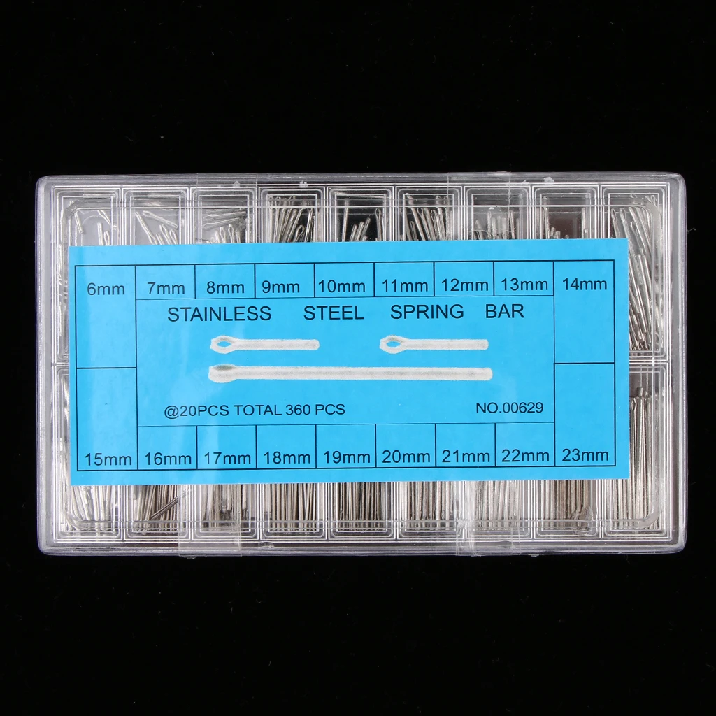 360pcs 6mm-23mm Watch Band Link Cotter Pin Assortment Watch Repair Accessory