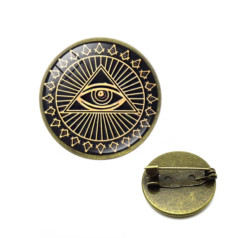 Хип хоп глаз Божий броши Хоруса египетские боги сила двухсторонние стеклянные