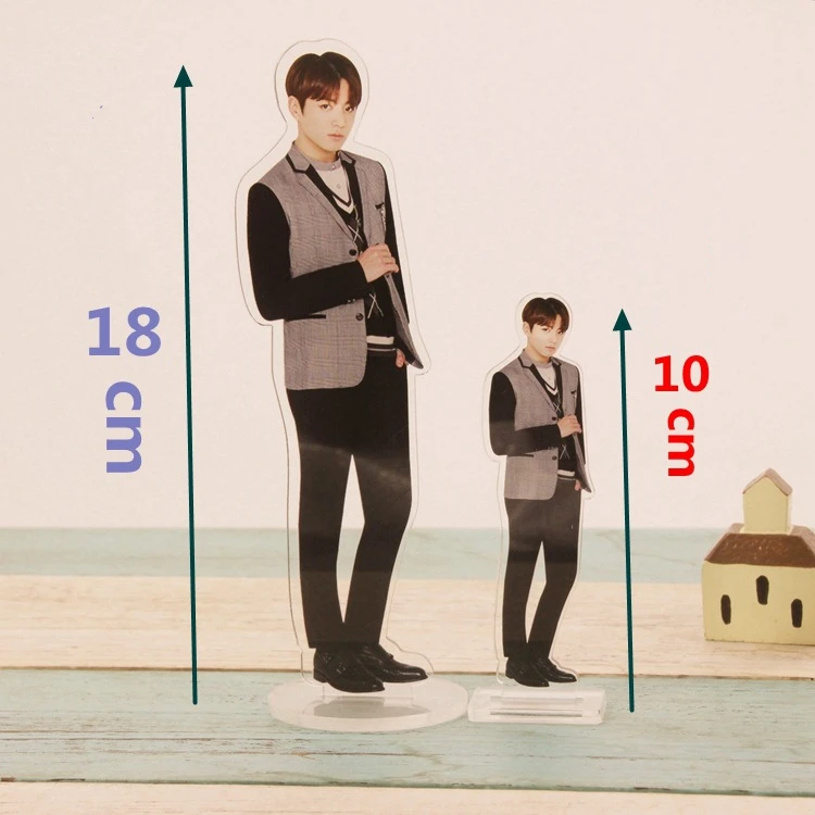 

Оптовая продажа, группа Kpop, Bangtan Boys, ПВХ акриловая подставка FAKELOVE, 18 см, прозрачные акриловые фигурки, стоячий Рабочий стол