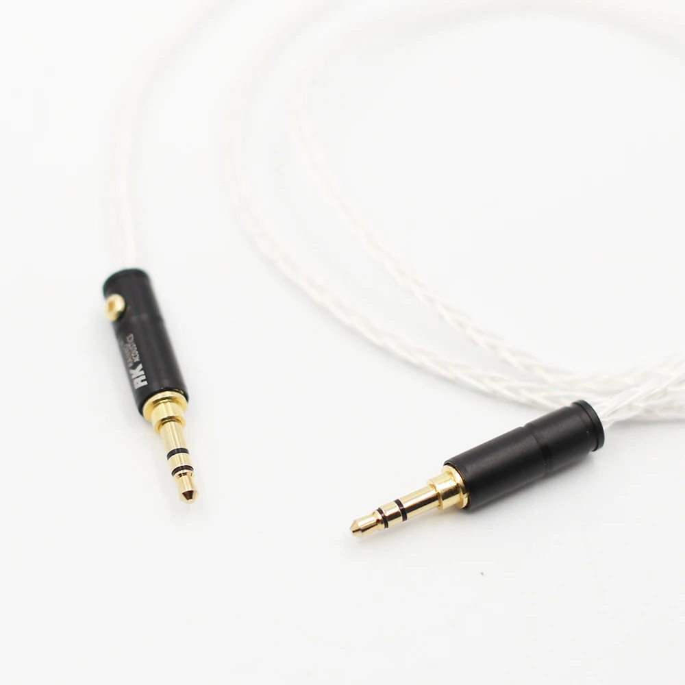 

High Quality Audiocrast 8 Cores Silver Plated 3.5mm to 3.5mm Stereo Male Upgrade Cable HIFI audio aux