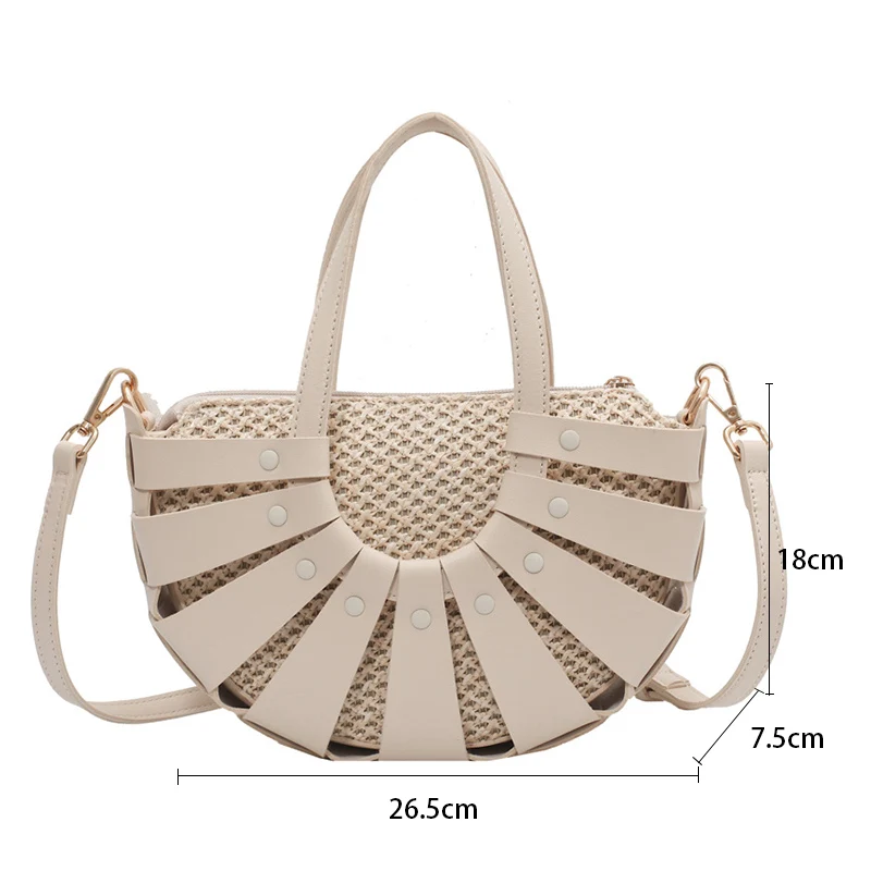 Соломенные полукруглые дизайнерские маленькие сумки шопперы для женщин летние