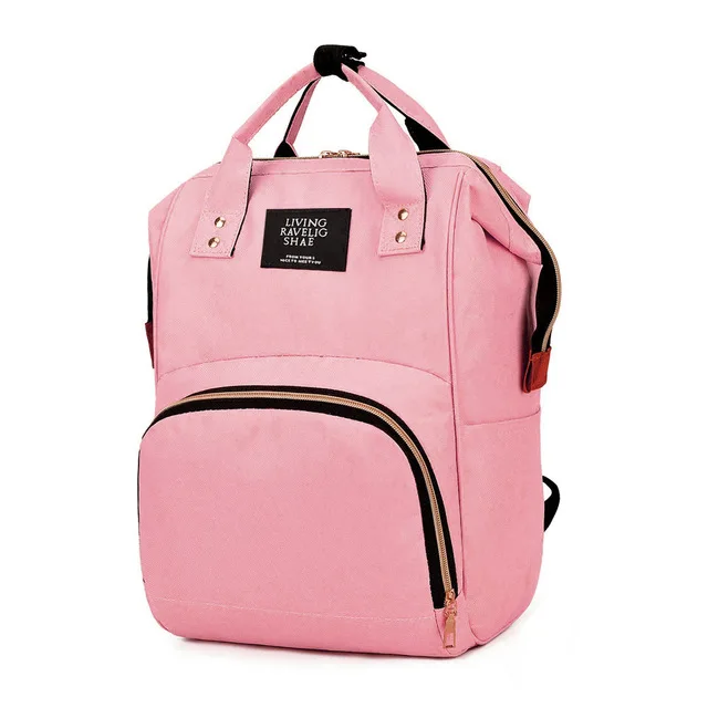 Light pink Новинка, модная сумка для мумии, для подгузников, в полоску, большая вместительность, рюкзак для мамы, женский, для путешествий, шоппинга, для кормления, для хранения подгузников, сумка-Органайзер - Цвет: Light pink