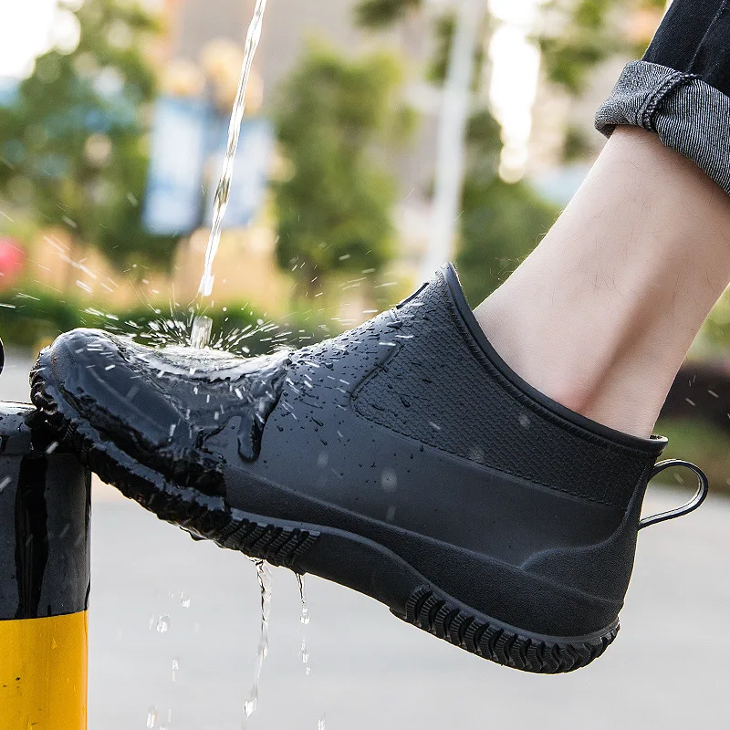 

comemore 2021 Rain Boots Men's Rubber Boots women Water-proof Anti-skid Colorful Unisex Ankle Boots Lightweight Water Boots High