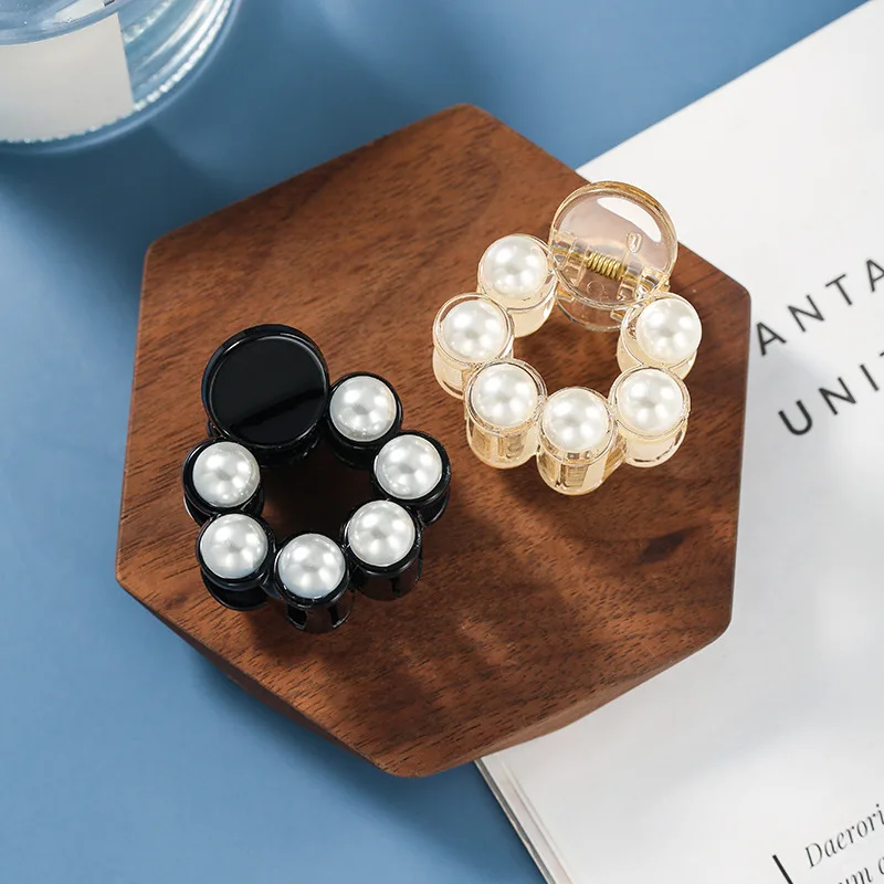 Заколка краб для волос Мини Круглая шпильки с жемчугом женщин и девочек