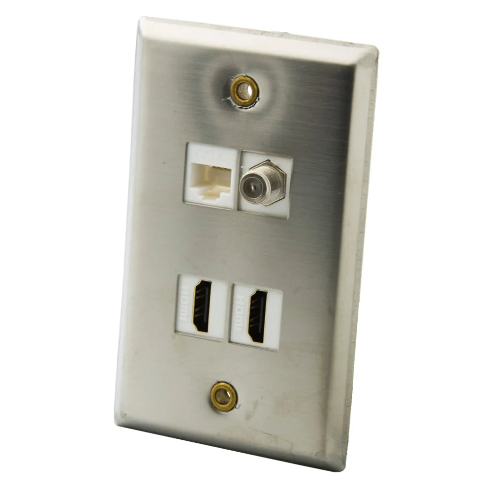 1 комплект из нержавеющей стали 2 порта s HDMI Порт CAT6 RJ45 порт коаксиальный F RG6