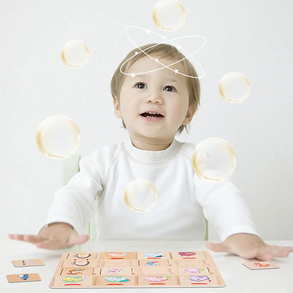 

Matching Puzzles Early Education Game Finding House Educational Wooden Toys for Children