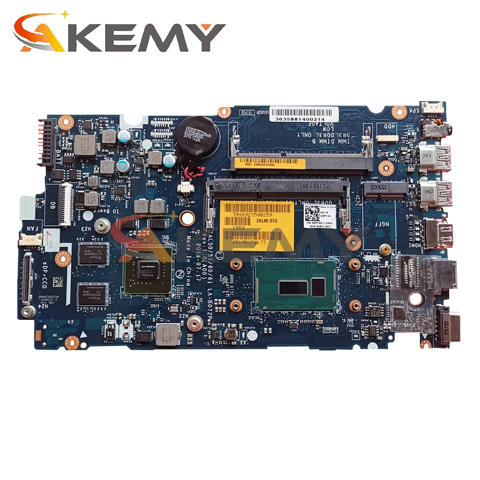 Akemy I7-5500U 830 м 2 ГБ для ноутбука Dell Latitude 3450 3550 Материнская плата ZAL50/51/60/61 LA-B072P CN-0KFY45