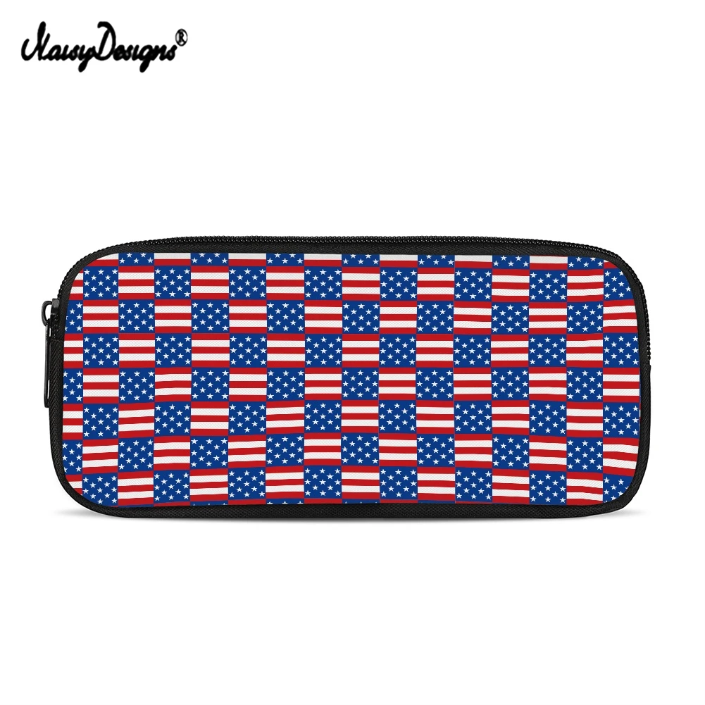 

Косметичка с рисунком американского флага, чехол, функциональная сумка, детские сумки для карандашей, косметичка, дорожный органайзер для с...