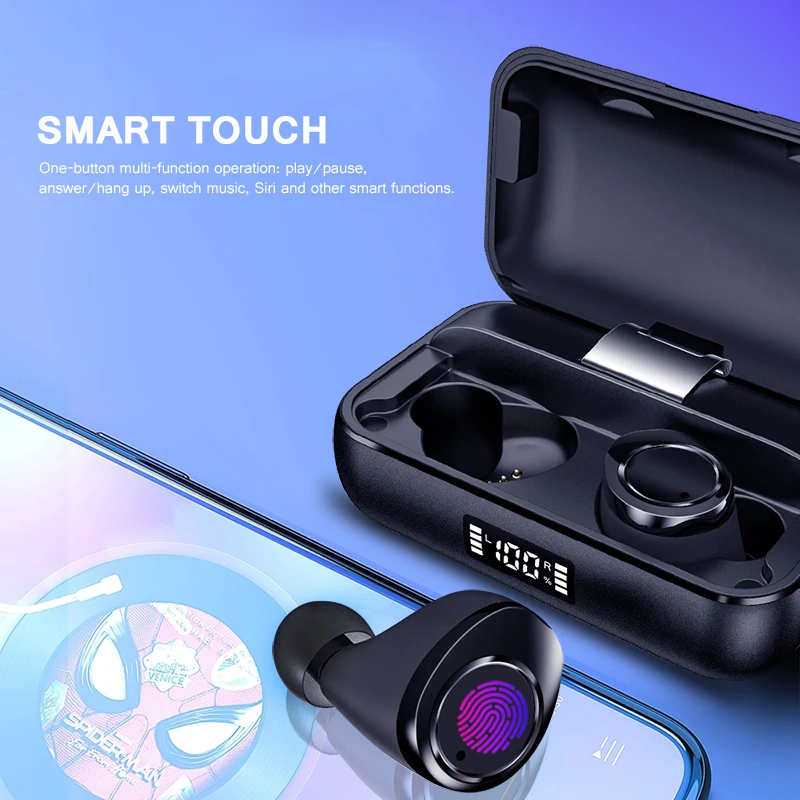 Bluetooth наушники X13 TWS стерео Бас объемные наушники металлический корпус IPX7 Водонепроницаемая игровая гарнитура 5000 мАч беспроводные наушники