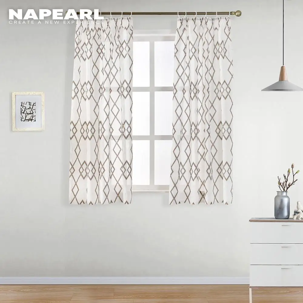 Готовые короткие оконные шторы NAPEARL для спальни Геометрическая драпировка на