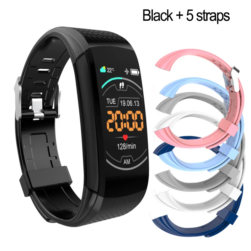 C8 add 5 straps Фитнес браслет часы для мужчин и женщин кровяное давление шагомер водонепроницаемый смарт-браслет монитор сердечного ритма браслет для Xiaomi iphone - Цвет: C8 add 5 straps