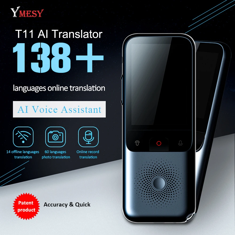 

T11 Travel Offline Smart Voice Translator Portable 138 Multi-Language Real-time AI Translator Speech Interactive Learn Japanese