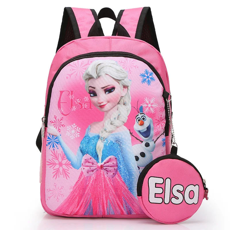 

2pcs/lot Disney princess 3-6 years old schoolbag+ purse coin Frozen Elsa girl boy bookbag children kindergarten backpack