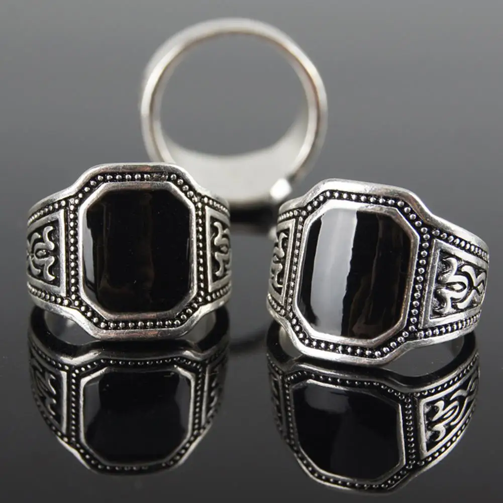 Мужское кольцо в стиле панк ретро черный Искусственный драгоценный камень