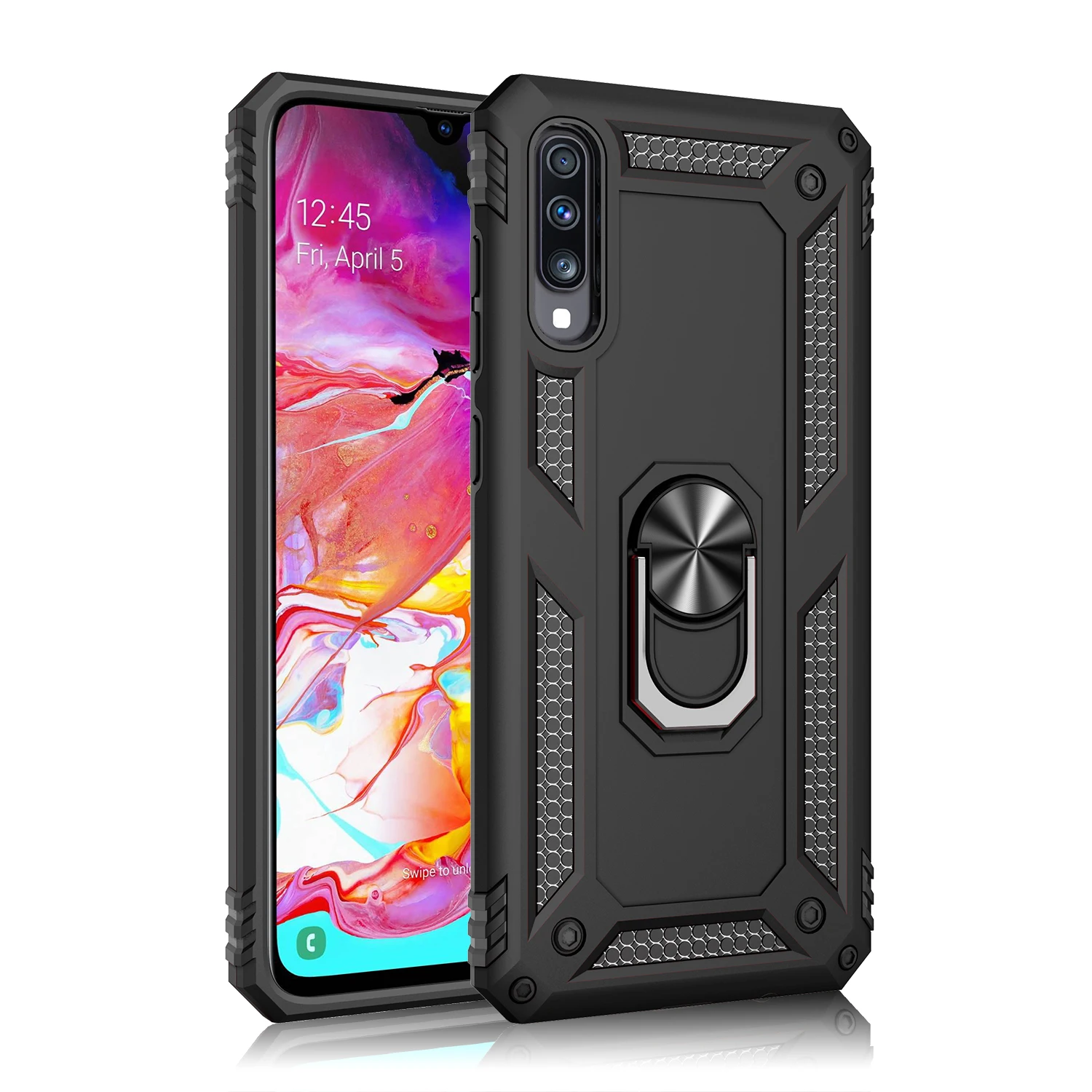 

Shockproof Armor Phone Case For Samsung Galaxy A10 A10E A20 A20E A30 A30S A40 A50 A50S A60 A70 A70S A70E A80 A90 Ring TPU Cover
