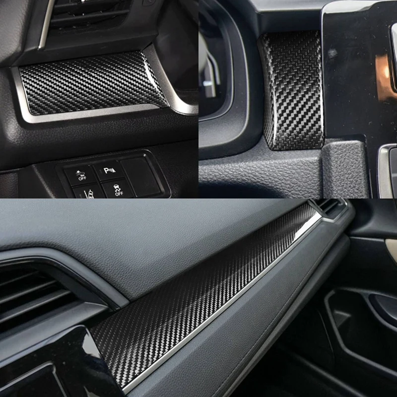 

Carbon Fiber Grain Interior Center Control Dashboard Stripe Cover Trim Panel for Honda 10Th Gen Civic 2016-2020