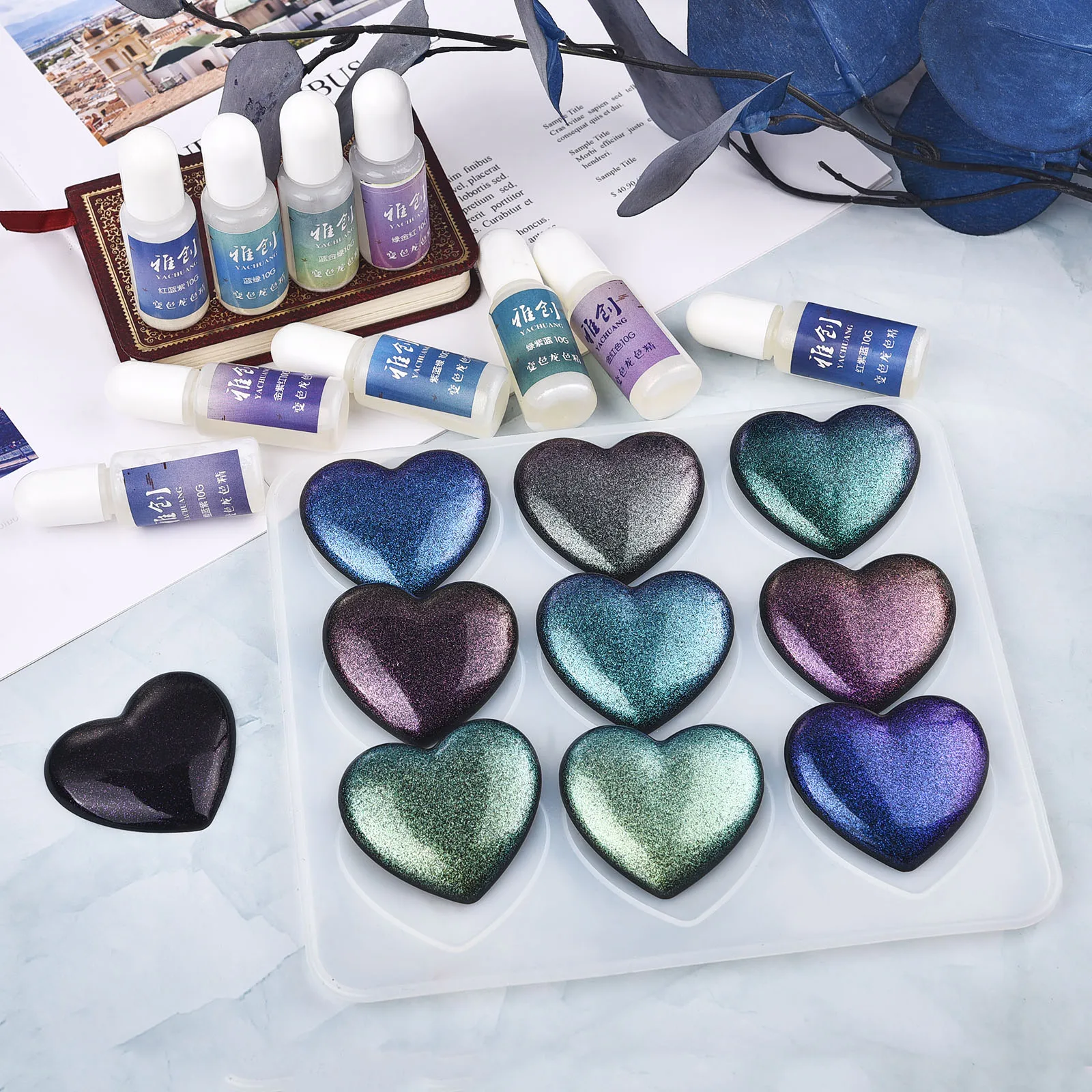 

10ml Resin Pigments Mirror Chameleons DIY Crystal UV Epoxy Resin Mold Glitter Magic Discolor Liquid Dye Jewelry Making Supplies