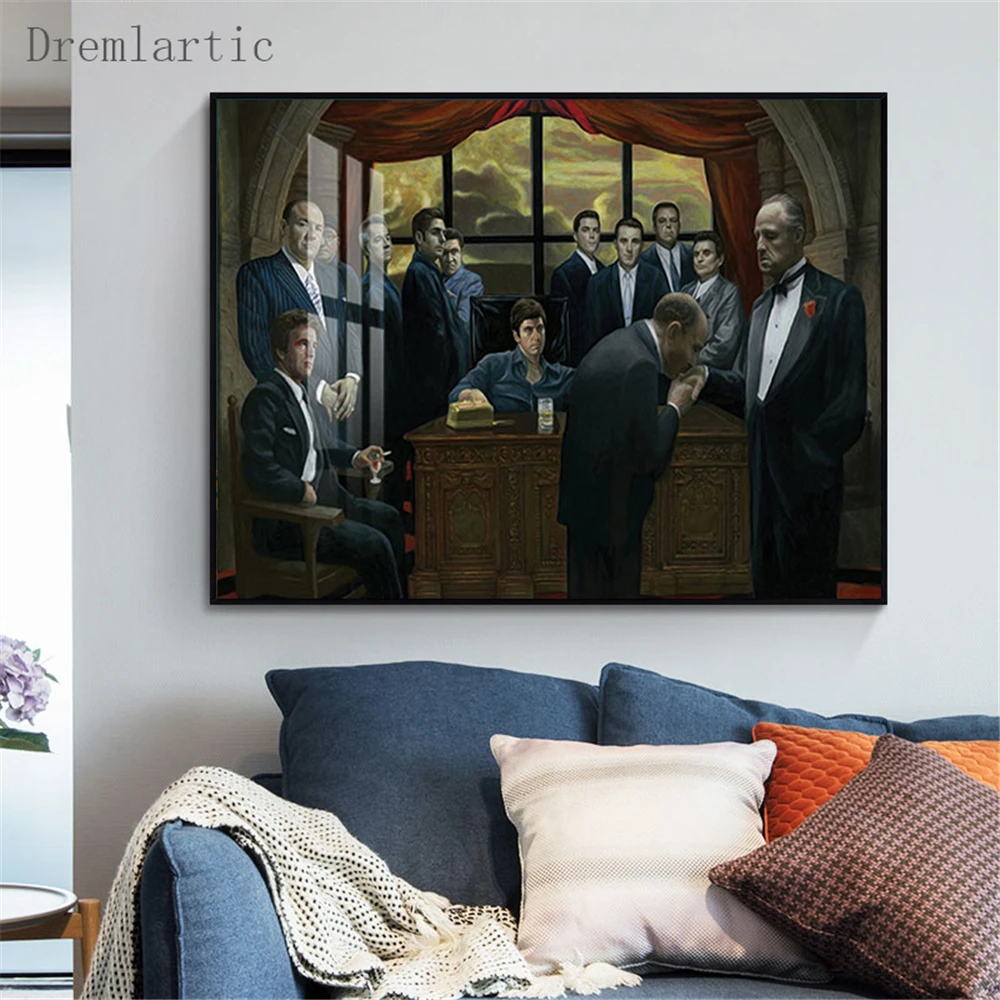 Горячее предложение Топ Арт холст постер из шелковой ткани Крестный отец фильма