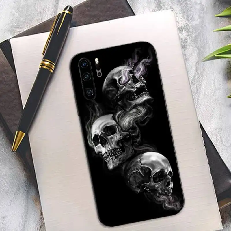 TOPLBPCS Grim Reaper Череп Скелет мягкий чехол для телефона huawei P8 P9 p10 p20 P30 P40 pro lite psmart