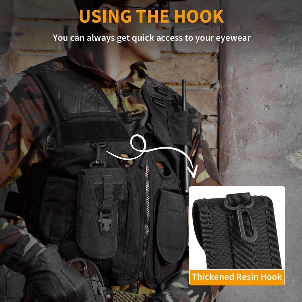 Tactical Molle Glasses Pouch Sunglasses EDC Waist Pack Utility Military Hunting Accessories Organizer Eyeglasses Case Bag