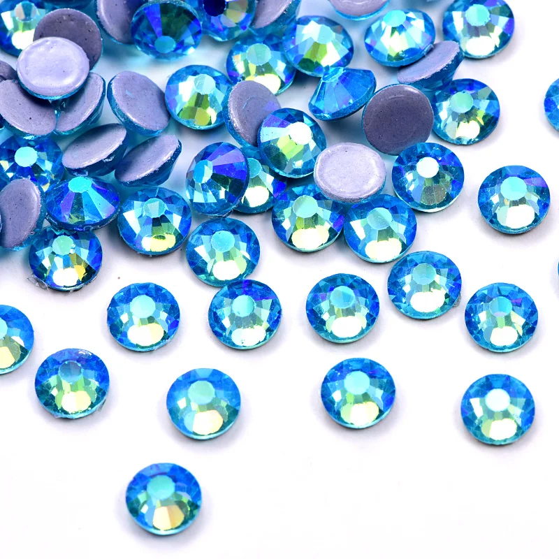 Стразы для горячей фиксации AB DMC высокого качества цвета кристалл SS10 плоская