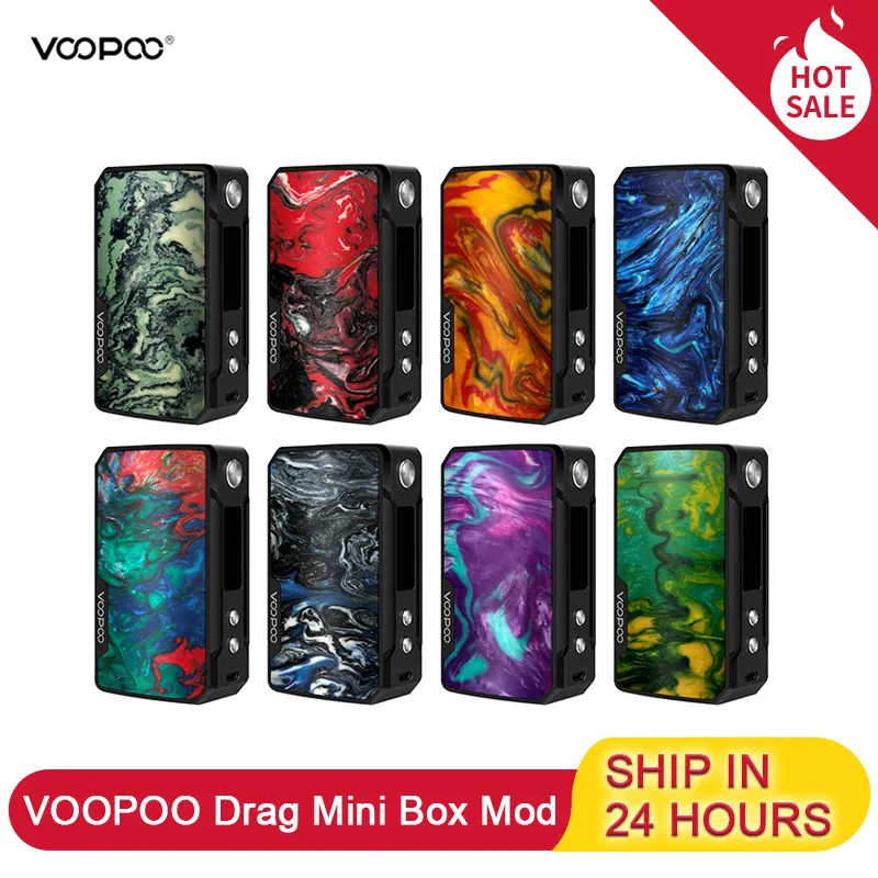 100% Оригинальный Voopoo Drag Mini Vape Box Mod 4400Mah Встроенный аккумулятор 117W выход положить 510