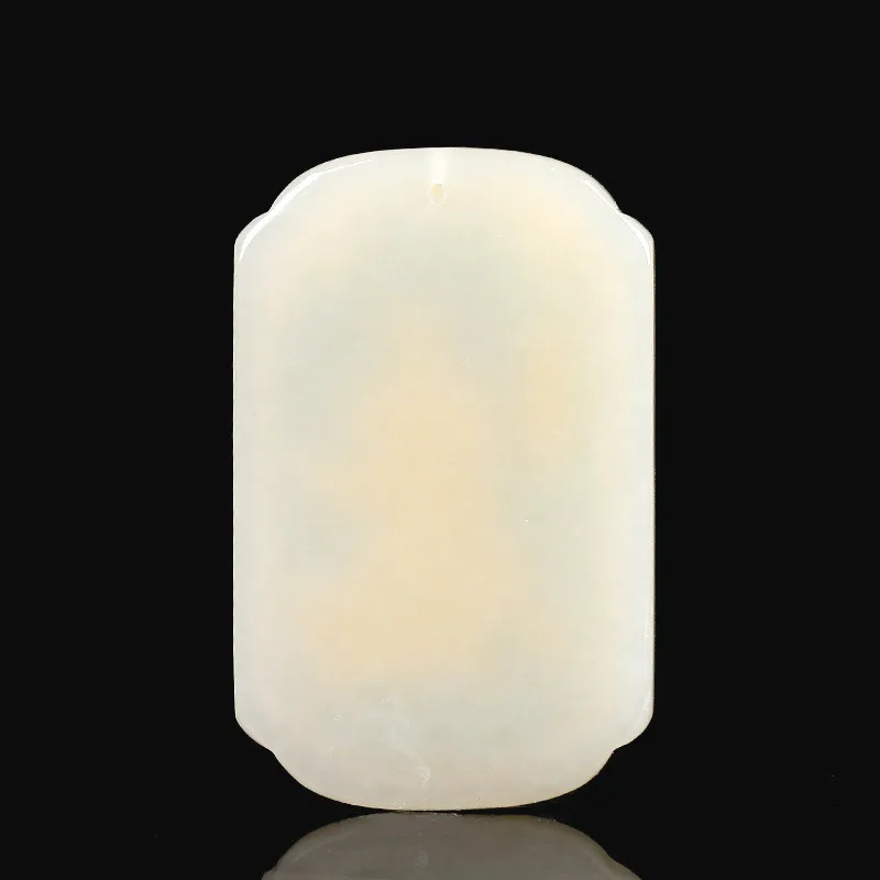 Натуральная китайская белая Нефритовая мозаика Гуань Юй кулон ожерелье модное