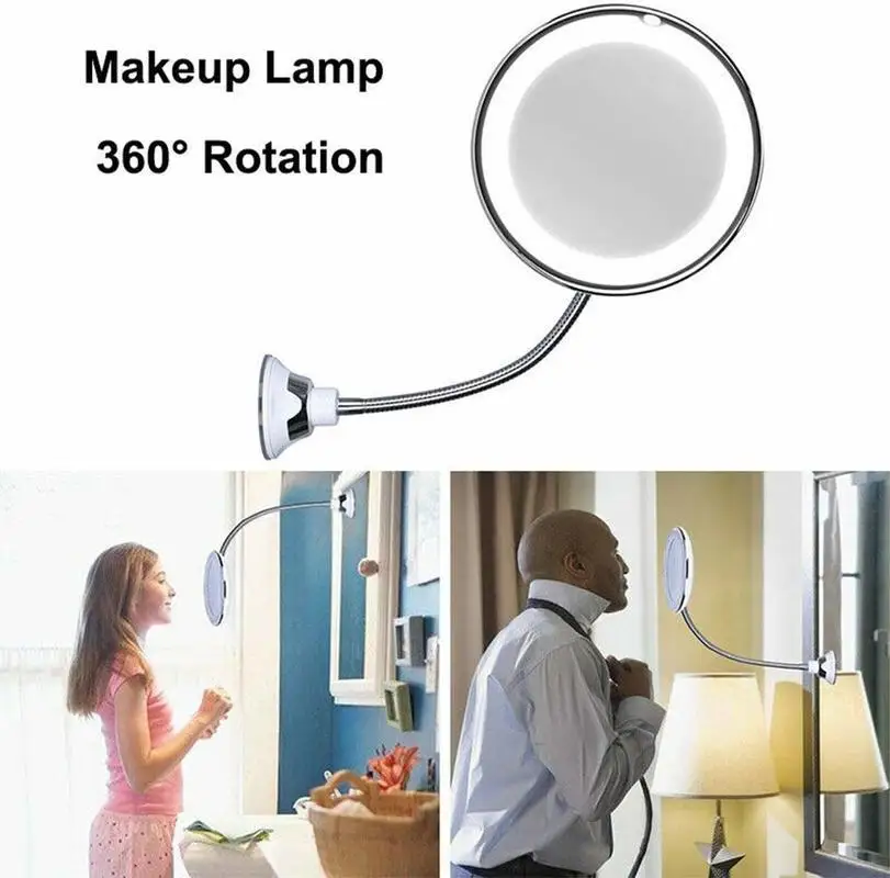 Увеличительное зеркало для макияжа с увеличением 10 крат светодиодная подсветка