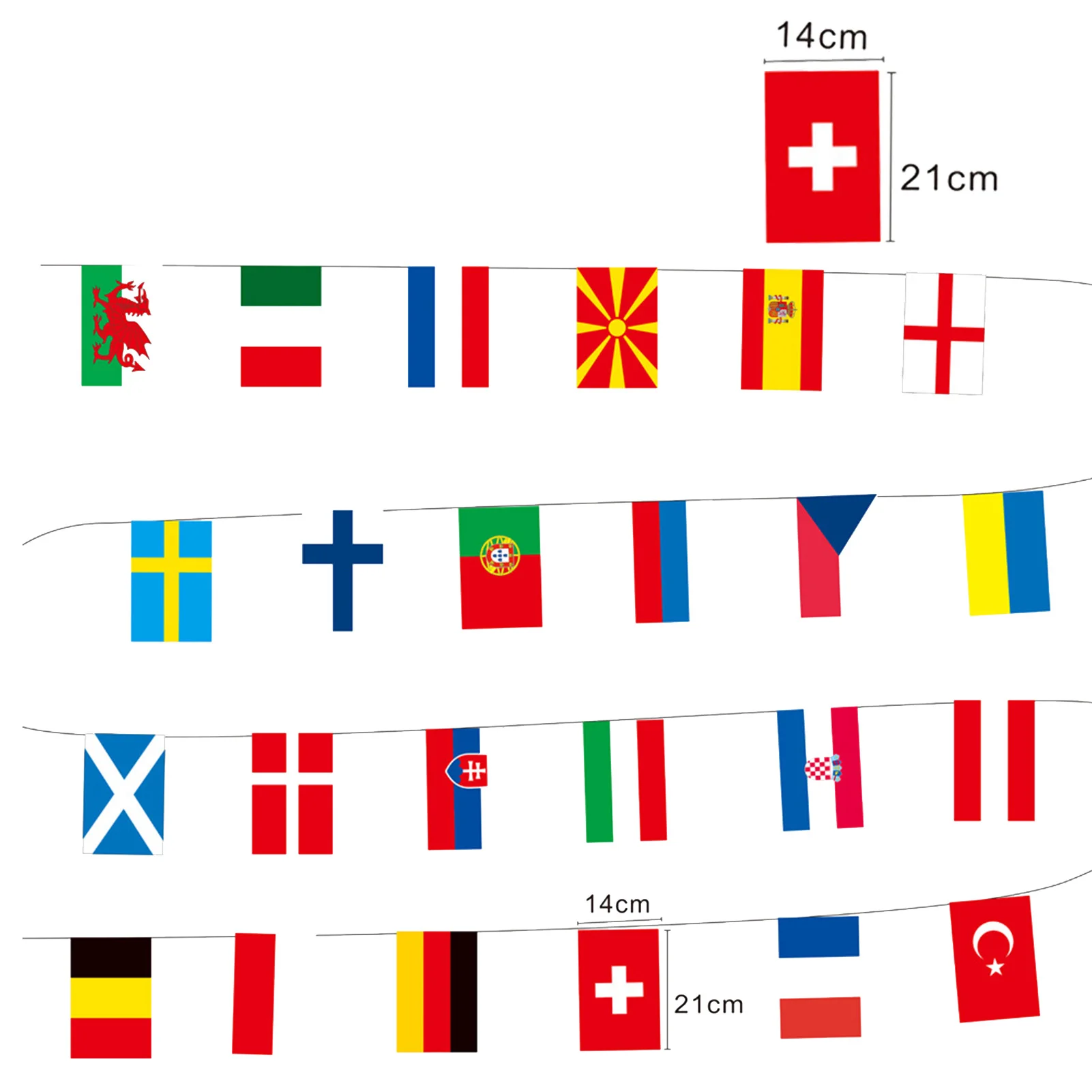 Баннер на Европейский Кубок международные Висячие гирлянды в 24 страны для газона