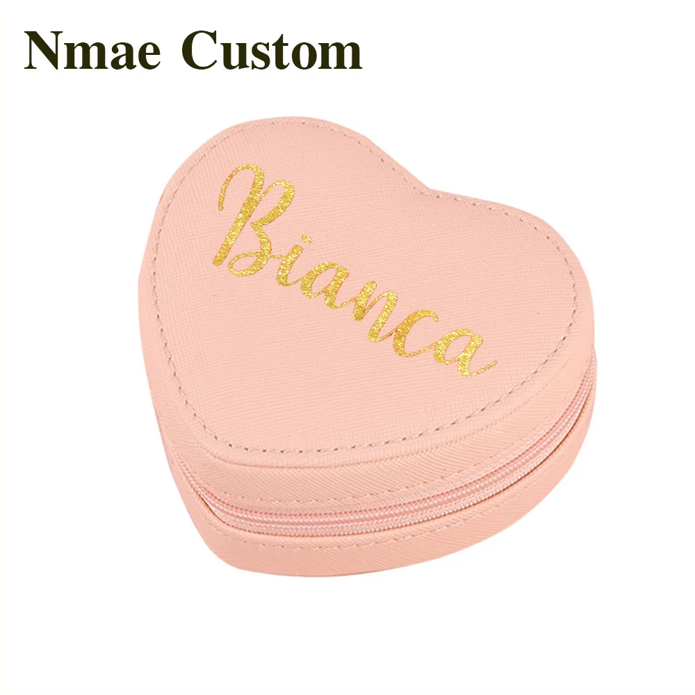 

Creative Geometric Design Heart-shaped Customizable Logo Jewelry Storage Box Small Portable Solid Color Jewelry Box For Girls