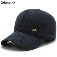 mens winter hat middle aged warm ear protection thickened baseball caps adjustable size men earmuffs hats casual sports cap