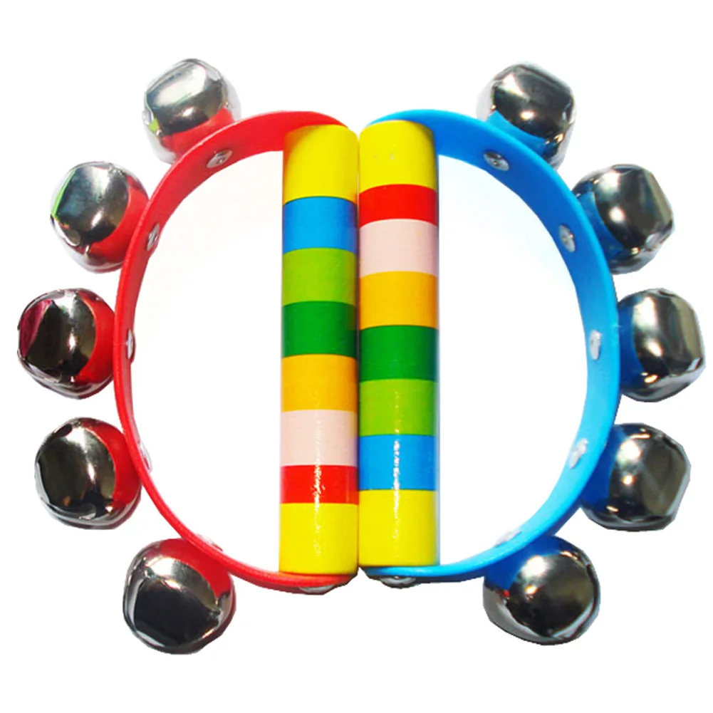 Игрушечный колокольчик встряхиватель тембурин ритм умный ребенок обучающий |