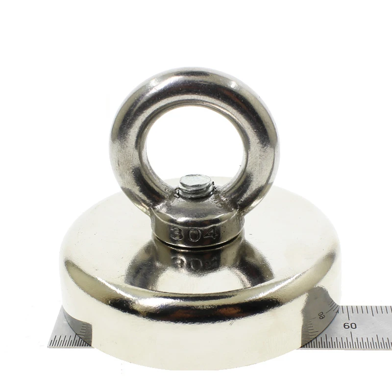 1 шт. Тяговый монтаж D60Mm Неодимовый магнит Чашеобразный с кольцом рыболовные