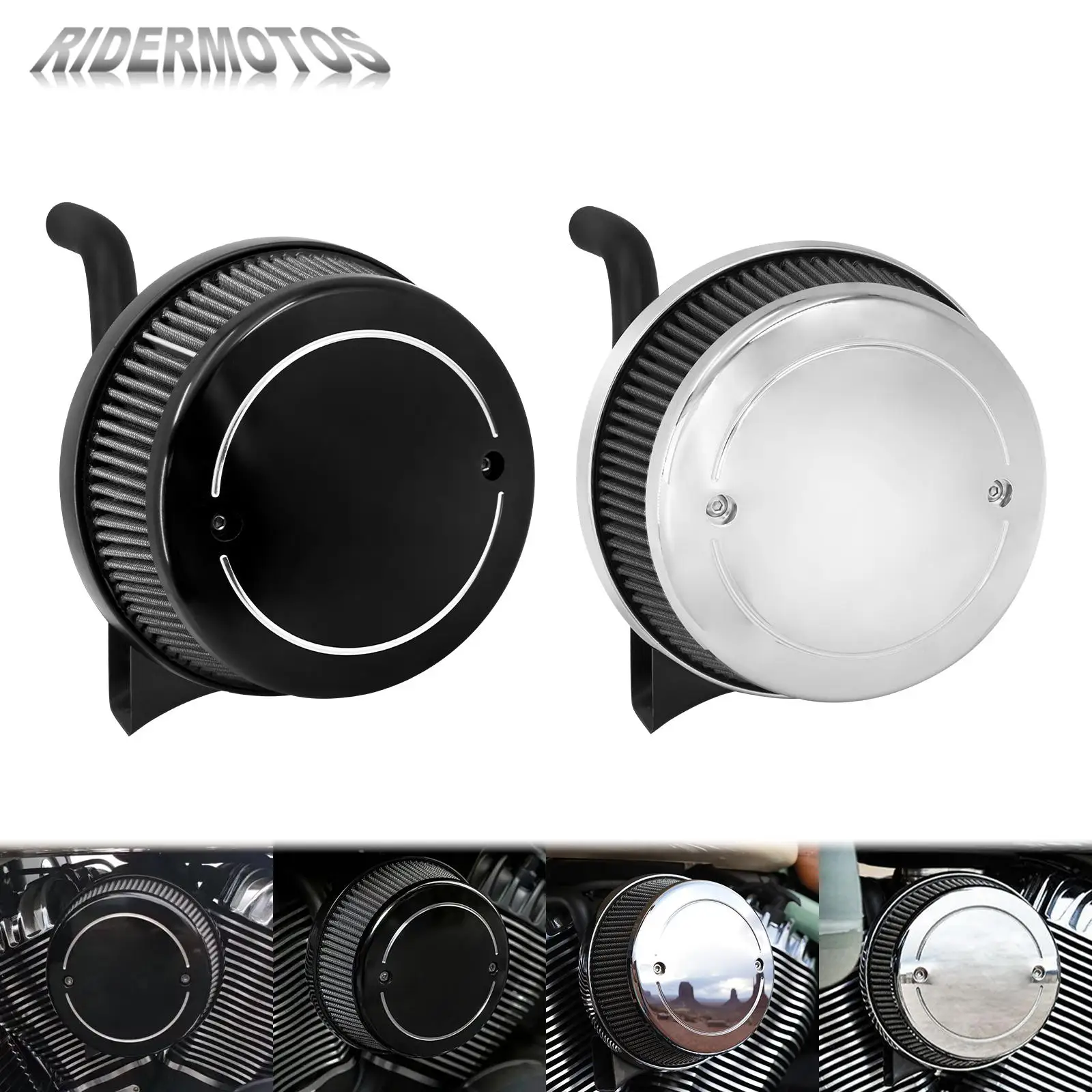 

Motorcycle Air Cleaner Intake Filter Black/Chrome CNC Aluminum For Indian Chief Chieftain Dark Horse Vintage Springfieid 2014-Up