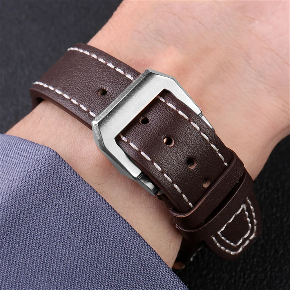 21mm 22mm Genuine Leather Strap for IWC WATCHES BIG PILOT SPITFIRE TOP GUN MARK18 Men Replacement Calfskin Watch Band Bracelet