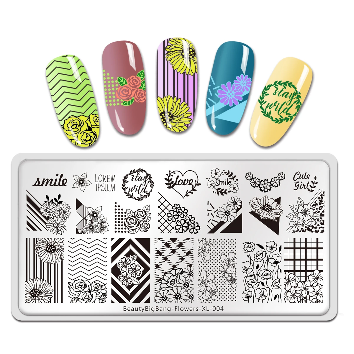 Красота футболка Теория большого взрыва цветок пластины для стемпинга XL 004 Smile Love